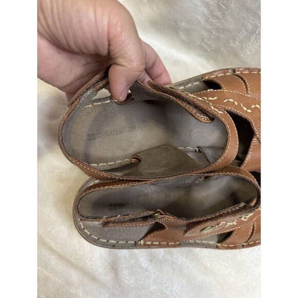 NATURALIZER Brown Leather Strappy Sandals Lot Of 2 Comfort Summer Size 10 READ - Picture 5 of 16